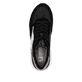 Schwarze Rieker Damen Sneaker Low W0607-00 mit griffiger Sohle sowie Schnürung. Schuh von oben.