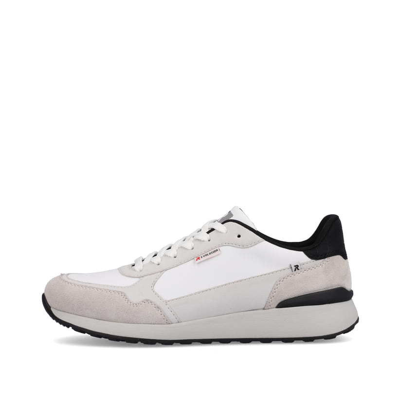 Weiße Rieker Herren Sneaker Low 07606-40 mit flexibler und super leichter Sohle. Schuh Außenseite.