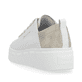 Weiße Rieker Damen Sneaker Low W0502-81 mit ultra leichter und dämpfender Sohle. Schuh von hinten.