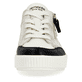 Weiße remonte Damen Sneaker R7901-80 mit Reißverschluss sowie grafischem Muster. Schuh von vorne.