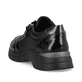 
Glanzschwarze remonte Damen Sneaker D0G09-01 mit Schnürung und Reißverschluss. Schuh von hinten