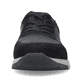 
Asphaltschwarze Rieker Herren Sneaker Low B2002-00 mit Schnürung sowie einer Profilsohle. Schuh von vorne.