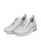 
Silberne remonte Damen Sneaker D2401-91 mit einer flexiblen Sohle mit Keilabsatz. Schuhpaar schräg.