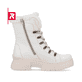 Weiße Rieker EVOLUTION Damen Stiefel W0372-80 mit Schnürung und Reißverschluss. Schuh Innenseite.