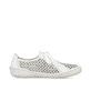 Weiße Rieker Damen Schnürschuhe 54516-80 mit Reißverschluss sowie Löcheroptik. Schuh Innenseite.