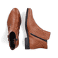 
Braune Rieker Damen Stiefeletten 71672-22 mit einer schockabsorbierenden Sohle. Schuhpaar von oben.