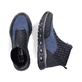 Schwarze Rieker Damen Sneaker High M6052-00 mit einer ultra leichten Sohle. Schuh von oben, liegend.