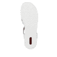 Weiße Rieker Keilsandaletten V0687-80 mit Elastikeinsatz sowie Schmuckelementen. Schuh Laufsohle.