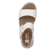 Weiße Rieker Damen Riemchensandalen W0800-80 mit einer Plateausohle. Schuh von oben.