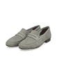 
Mintgrüne Rieker Damen Loafers 51954-52 mit einer schockabsorbierenden Sohle. Schuhpaar schräg.