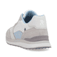 Weiße Rieker Damen Sneaker Low 42506-90 mit super leichter und flexibler Sohle. Schuh von hinten.