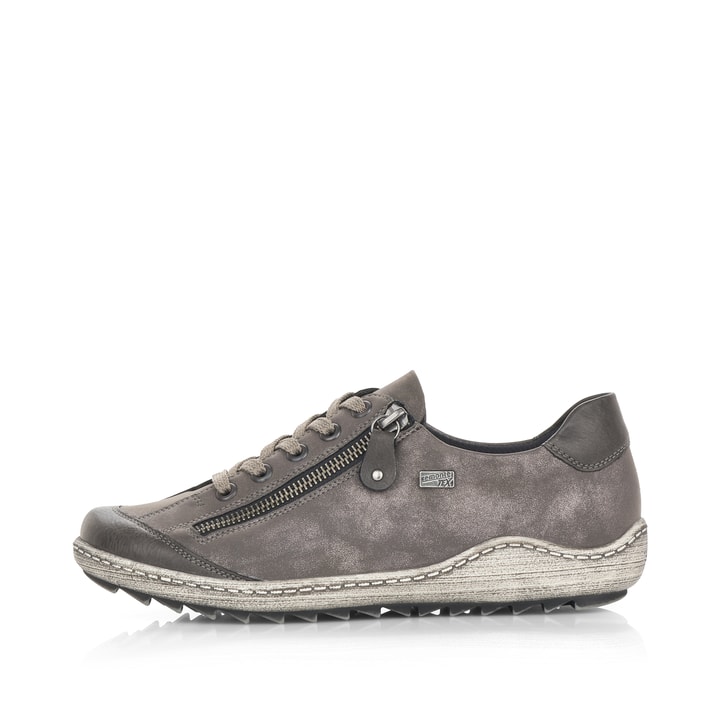 
Silbergraue remonte Damen Schnürschuhe R1402-44 mit Schnürung und Reißverschluss. Schuh Außenseite
