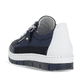 Royalblaue remonte Damen Sneaker D5826-15 mit einem Reißverschluss. Schuh von hinten.