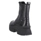 Schwarze Rieker Damen Kurzstiefel W0375-00 mit leichter Plateausohle. Schuh von hinten.