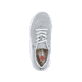 Mintgrüne Rieker Damen Sneaker 54021-52 mit Schnürung sowie einer flexiblen Sohle. Schuh von oben.