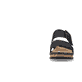 Schwarze Rieker Keilsandaletten 62950-00 mit einem Klettverschluss. Schuh von vorne.