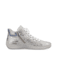 Silbergraue Rieker Damen Schnürschuhe 52504-40 mit einer schockabsorbierenden Sohle. Schuh Innenseite