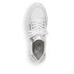 Weiße Rieker Damen Sneaker Low N8322-80 mit Reißverschluss sowie Komfortweite G. Schuh von oben.