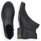 
Tiefschwarze Rieker Damen Chelsea Boots Z4994-00 mit einer schockabsorbierenden Sohle. Schuhpaar von oben.
