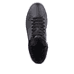 Schwarze Rieker Damen Sneaker High W0560-00 mit einer Plateausohle. Schuh von oben.