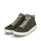 Grüne Rieker Damen Sneaker High 41907-54 mit wasserabweisender RiekerTEX-Membran. Schuhpaar seitlich schräg.