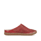 Rote Rieker Damen Clogs M2885-35 in Löcheroptik sowie einer griffigen Sohle. Schuh Innenseite.