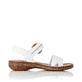 Weiße Rieker Damen Riemchensandalen 628Z3-80 mit einem Klettverschluss. Schuh Innenseite.