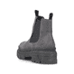 
Granitgraue Rieker Damen Chelsea Boots Y9354-45 mit einer leichten Profilsohle. Schuh von hinten