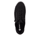 
Nachtschwarze remonte Damen Sneaker D0918-01 mit Schnürung und Reißverschluss. Schuh von oben