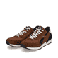 Braune Rieker Herren Sneaker Low U0302-24 mit einer griffigen und leichten Sohle. Schuhpaar seitlich schräg.