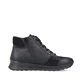 Tiefschwarze Rieker Damen Schnürschuhe N1431-01 mit Schnürung und Reißverschluss. Schuh Innenseite