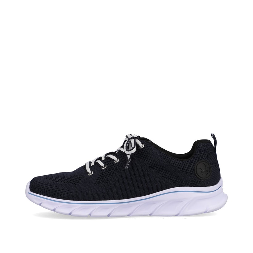 Blaue Rieker Damen Sneaker Low 54022-14 mit flexibler und ultra leichter Sohle. Schuh Außenseite.