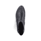 
Nachtschwarze Rieker Damen Stiefeletten 78660-00 mit einer Profilsohle mit Blockabsatz. Schuh von oben