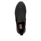 Urbanschwarze Rieker Damen Slipper 58954-00 mit elastischem Schaftrand. Schuh von oben.