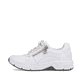Weiße Rieker Damen Sneaker Low 48134-81 mit Reißverschluss sowie Komfortweite G. Schuh Außenseite.
