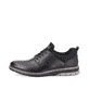 
Tiefschwarze Rieker Herren Slipper 14454-01 mit Elastikeinsatz sowie einer Profilsohle. Schuh Außenseite
