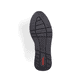 Schwarze Rieker Damen Loafer 58944-00 mit Elastikeinsatz sowie stylischer Kette. Schuh Laufsohle.