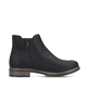 Asphaltschwarze Rieker Damen Chelsea Boots 72254-00 mit einem Reißverschluss. Schuh Innenseite.