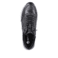 
Nachtschwarze remonte Damen Sneaker R6771-01 mit Schnürung und Reißverschluss. Schuh von oben