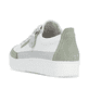 Reinweiße remonte Damen Sneaker D5826-80 mit einem Reißverschluss. Schuh von hinten.