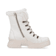 Weiße Rieker Damen Schnürstiefel W0372-80 mit einer Plateausohle. Schuh Innenseite.