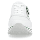 Weiße remonte Damen Sneaker D1318-82 mit Reißverschluss sowie Ziernähten. Schuh von vorne.
