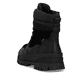 Schwarze Rieker Damen Schnürstiefel W2171-00 mit wasserabweisender TEX-Membran. Schuh von hinten.