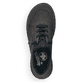 Graue Rieker Damen Slipper 51568-45 mit Gummischnürung sowie geprägtem Logo. Schuh von oben.