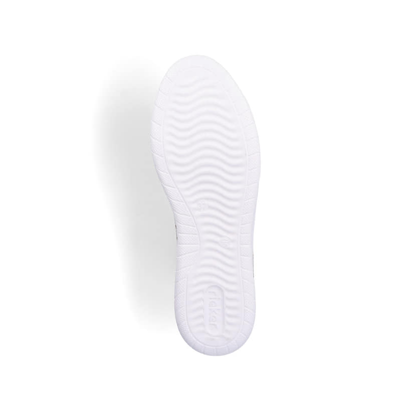 Kristallweiße Rieker Damen Schnürschuhe 45601-80 mit einer ultra leichten Sohle. Schuh Laufsohle.