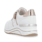 Weiße remonte Damen Sneaker D0T04-80 mit Reißverschluss sowie Extraweite H. Schuh von hinten.