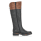 Nachtschwarze remonte Damen Hochschaftstiefel R6581-02 mit einer Profilsohle. Schuh Innenseite