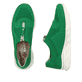 Grasgrüne Rieker Damen Slipper 54057-52 mit flexibler und ultra leichter Sohle. Schuh von oben, liegend.