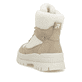 Beige Rieker Damen Schnürstiefel W2173-62 mit griffiger Fiber-Grip Sohle. Schuh von hinten.