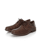 
Nougatbraune Rieker Herren Schnürschuhe 13200-24 mit Schnürung sowie einer Profilsohle. Schuhpaar schräg.